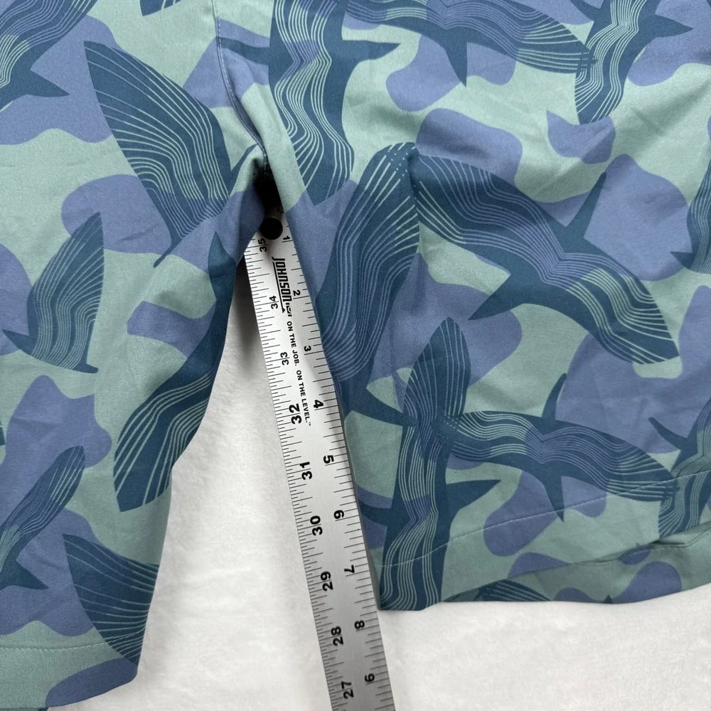 Adidas Golf Shorts Bird Print Casual Athletic Blue Green Mens Size 38‎
